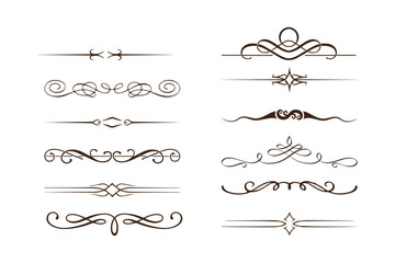 Wall Mural - vector set of decorative elements, frame, and line vintage style