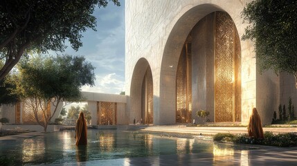 Poster - Contemporary architectural space with modern visuals urban environment design perspective conceptual beauty