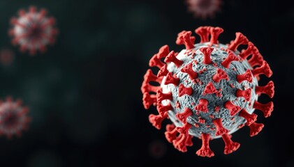 Aufkleber - Microscopic view of HMPV virus particle structure and surface proteins