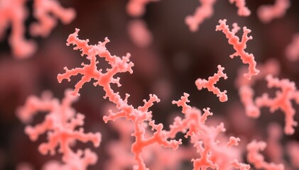 Aufkleber - Microscopic view of branched structures Intriguing patterns in coral like formations