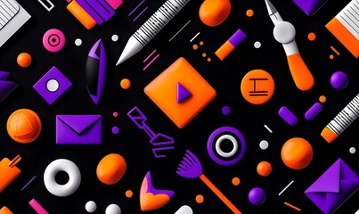 Poster - Virtual Learning Tool Pattern, a vibrant design showcasing interactive elements, colorful graphics, and engaging digital learning experiences