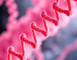 Aufkleber - Microscopic view of helical structures related to microbiology molecular biology