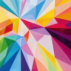 Poster - Vibrant geometric art exhibition modern gallery abstract geometry urban environment contemporary viewpoint bold aesthetics