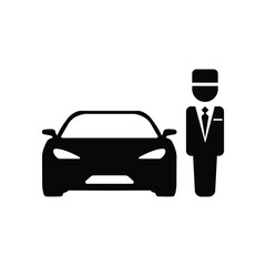 Fototapete - Hotel parking icon. Vector icon isolated on white background.