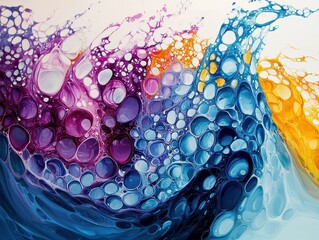 Poster - Dynamic fluid art showcase contemporary gallery abstract designs indoor exhibition artistic perspective modern creativity