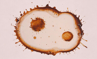 Aufkleber - Brown stain on a white surface. The stain is in the shape of a circle. There are two smaller circles inside the larger circle