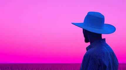 Poster - Vibrant portrait of an AI farm manager, showcasing advanced agricultural technology, lush fields, and a harmonious blend of nature and innovation.