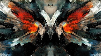 Poster - Dynamic abstract art displaying symmetrical patterns contemporary gallery digital urban environment artistic perspective