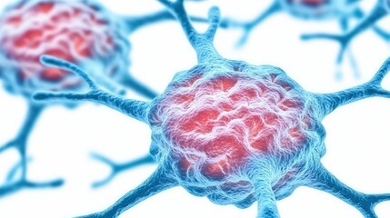 Poster - Vibrant Visual of Neurons with Stunning Detail and Structure