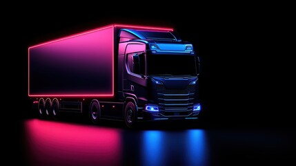 Poster - Futuristic Neon Truck Design with Modern Lighting Effects