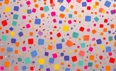 Aufkleber - Colorful background with many small squares of different colors. The squares are scattered all over the background