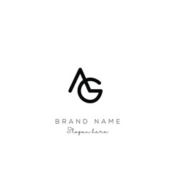 Leinwandbilder - Creative Abstract Letter AG Logo Design, AG Logo Design For Business, Fashion, Branding, Signature