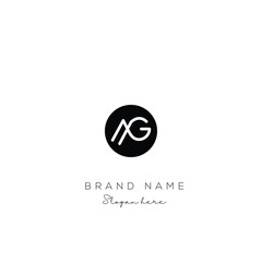 Leinwandbilder - Creative Abstract Letter AG Logo Design, AG Logo Design For Business, Fashion, Branding, Signature