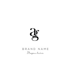 Leinwandbilder - Creative Abstract Letter AG Logo Design, AG Logo Design For Business, Fashion, Branding, Signature