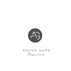 Leinwandbilder - Creative Abstract Letter AG Logo Design, AG Logo Design For Business, Fashion, Branding, Signature