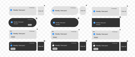 Wall Mural - notification screen ui. push notification. message notification in chat. sms popup. message exchange