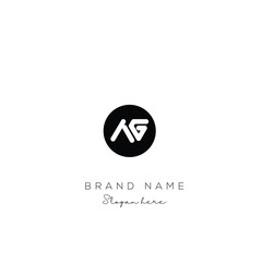 Leinwandbilder - Creative Abstract Letter AG Logo Design, AG Logo Design For Business, Fashion, Branding, Signature