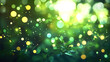 © mahamad - An abstract spring background showcasing green blurred bokeh lights.
