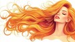 © BrandwayArt - Illustration of a woman with flowing orange hair in a dreamy style