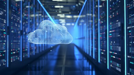 Poster - Cloud data transformation into server rack data center environment 3d visualization technology integration