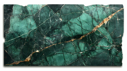 Wall Mural - Deep forest green marble with glowing emerald veins, jagged cracked layers enhancing the natural organic look