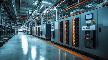 Poster - Modern Server Room with Advanced Technology and Bright Lighting