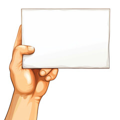 Aufkleber - A Hand Holds a Blank White Rectangular Sign