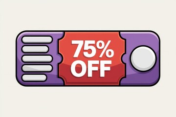 Poster - 75% off discount coupon design, ideal for promotions and sales.