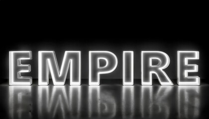 Poster - Glowing White Text Empire on Black Background