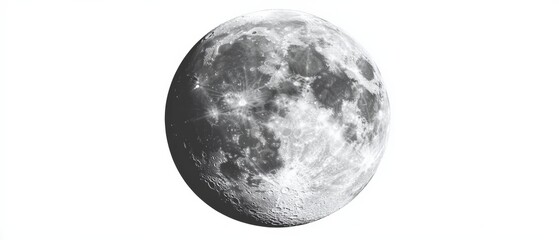 Wall Mural - Full moon on a clear white background