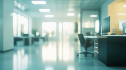 Poster - Modern Office: A contemporary office space with a focus on clean lines, ample natural light, and a sense of spaciousness, creating a dynamic and inviting work environment.