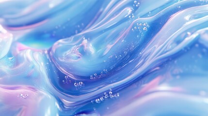 Wall Mural - A smooth, colorful abstract texture with swirling patterns and bubbles in shades of blue and pink.