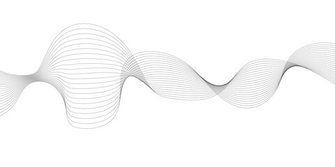 Poster - frequency sound wave, twisted curve lines with blend effect.