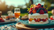 © Pixel World Vision  - Delightful outdoor picnic featuring traditional Australian foods and a stunning dessert in a sunny park setting
