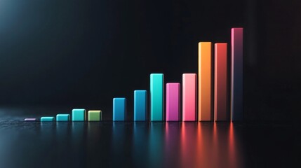 Poster - a colorful d bar graph showcasing quarterly sales data, with bars labeled in different colors, place