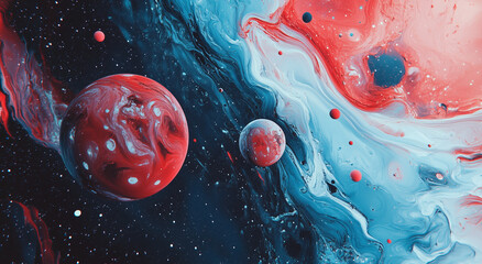 beautiful fantasy planet with a nebula background,