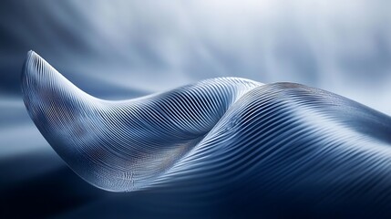 Abstract Blue Wave Form Design Showing Elegant Curves