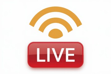 Aufkleber - Live stream indicator with wifi symbol; broadcasting now.
