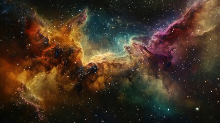 Canvas Print - cosmic nebula: a celestial tapestry of stars and gas clouds in deep space
