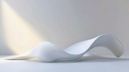 Poster - Abstract Wave Design in Minimalist White Geometric Style