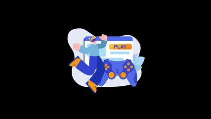 Poster - A lively scene featuring a person enjoying gaming with a controller, showcasing a playful atmosphere.