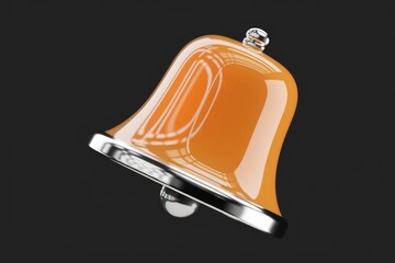 Poster - An orange bell with a silver rim, sleek and modern design, isolated on a transparent background.