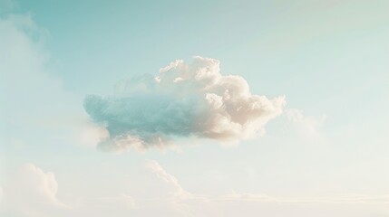 Wall Mural - a surreal dreamscape filled with floating clouds and ethereal light, white space in the center of the page for text, soft and dreamy hues against a pastel sky