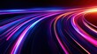 © Wahyu - Abstract Speed Light Trails Neon Glowing Colorful Dynamic Energy Motion Blur Night Highway Road