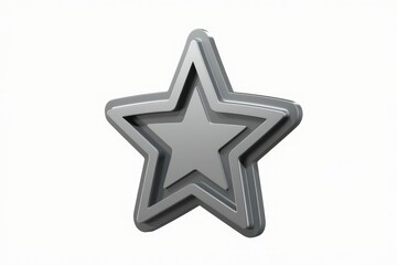Poster - A 3D rendered metallic star, layered and shiny, symbolizes excellence, achievement, and rating.