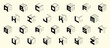 © Vlada - orto_02Isometric wireframe alphabet. Cube font. Isometric 3d font, three-dimensional alphabet letters, vector illustration.