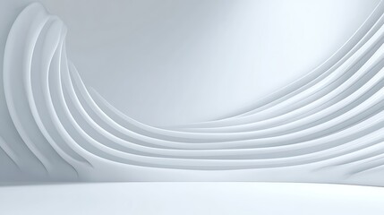 Abstract White Curving Architectural Design