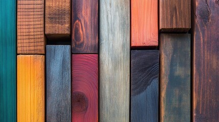 Poster - a close up of a wooden wall with different colors