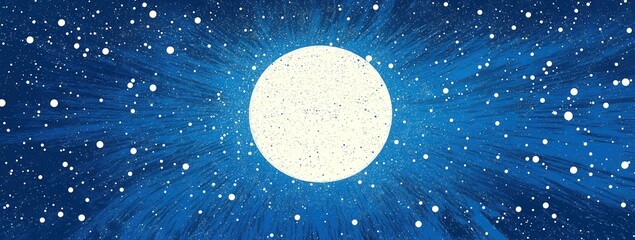 Wall Mural - full moon in a starry night sky