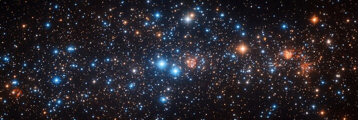 Wall Mural - Starfield with various colors of stars against a dark background